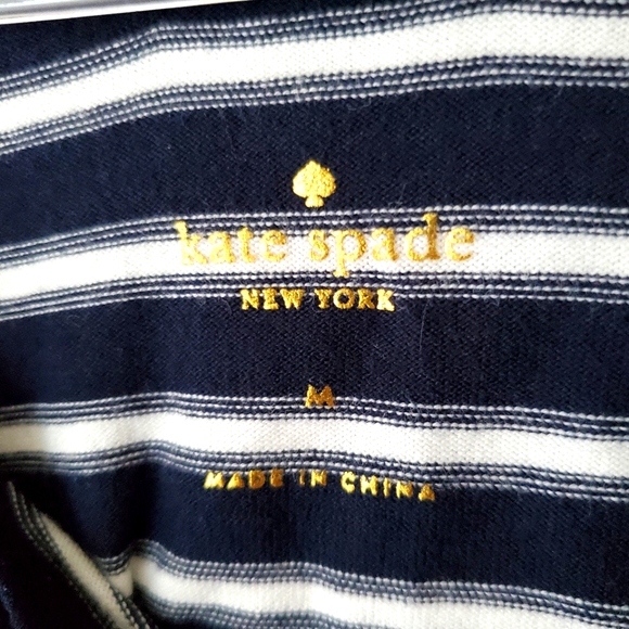 Kate Spade scalloped navy striped top - Picture 5 of 6